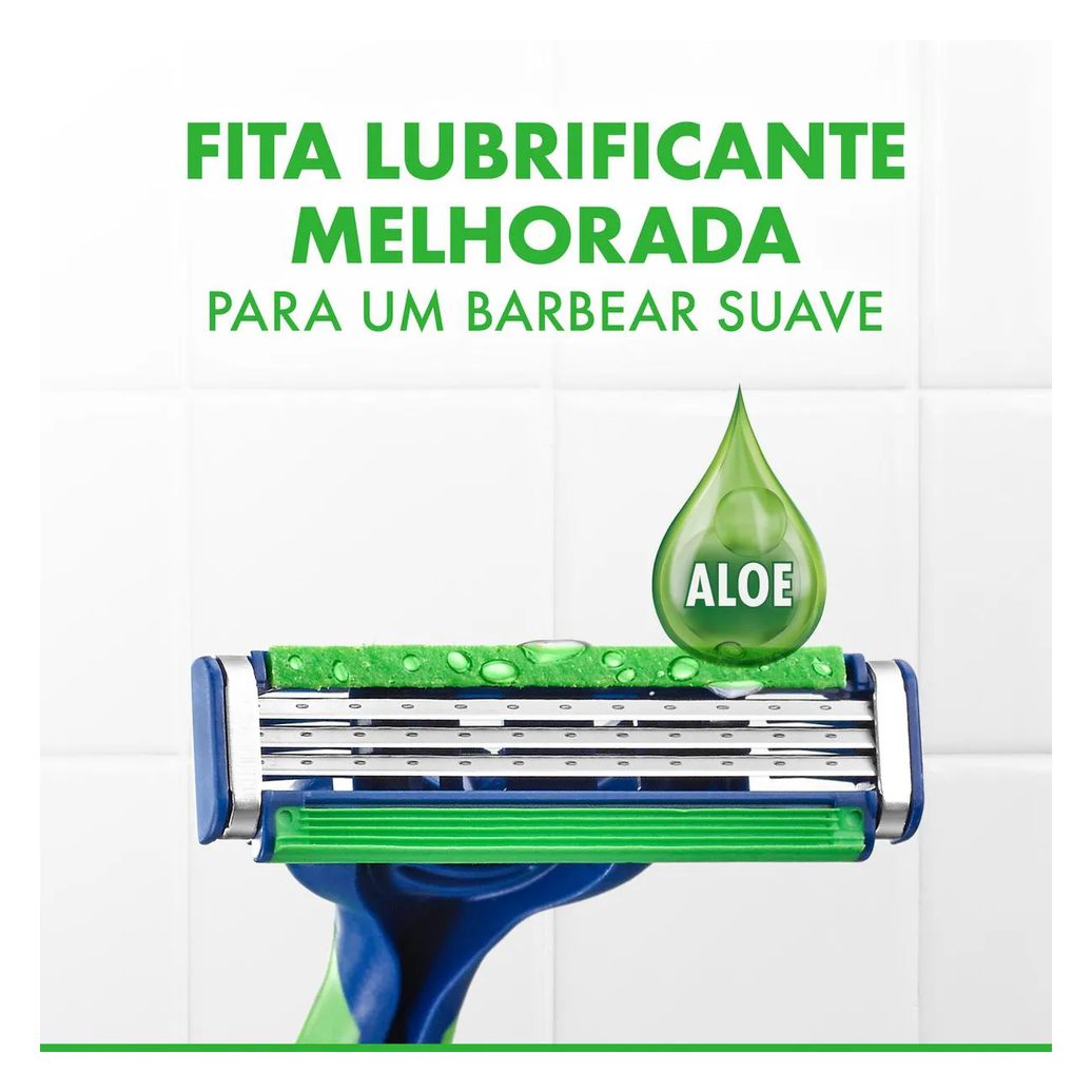 Aparelho de Barbear Gillette Prestobarba 3 Sensitive Aloe Vera 8 unidades