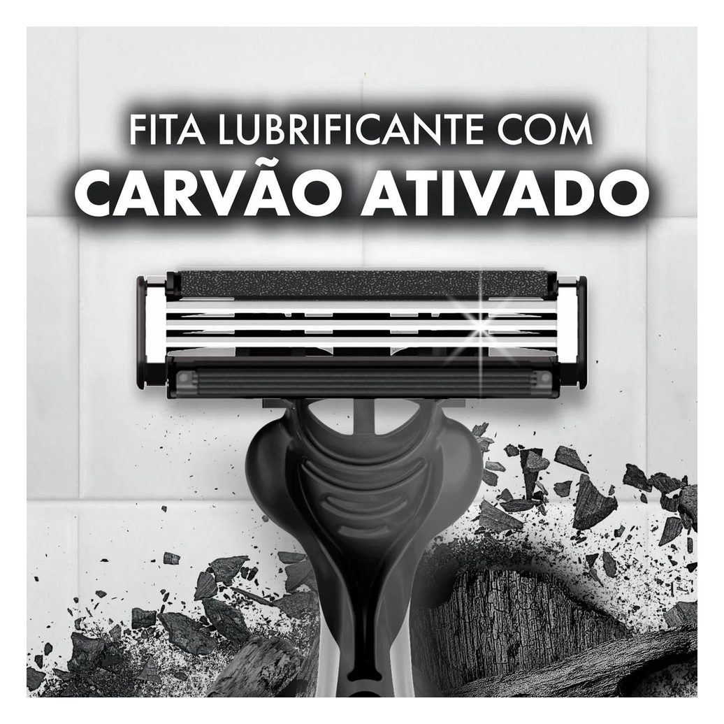 Aparelho de Barbear Descartável Gillette Prestobarba 3 Carvão Ativado 8 unidades