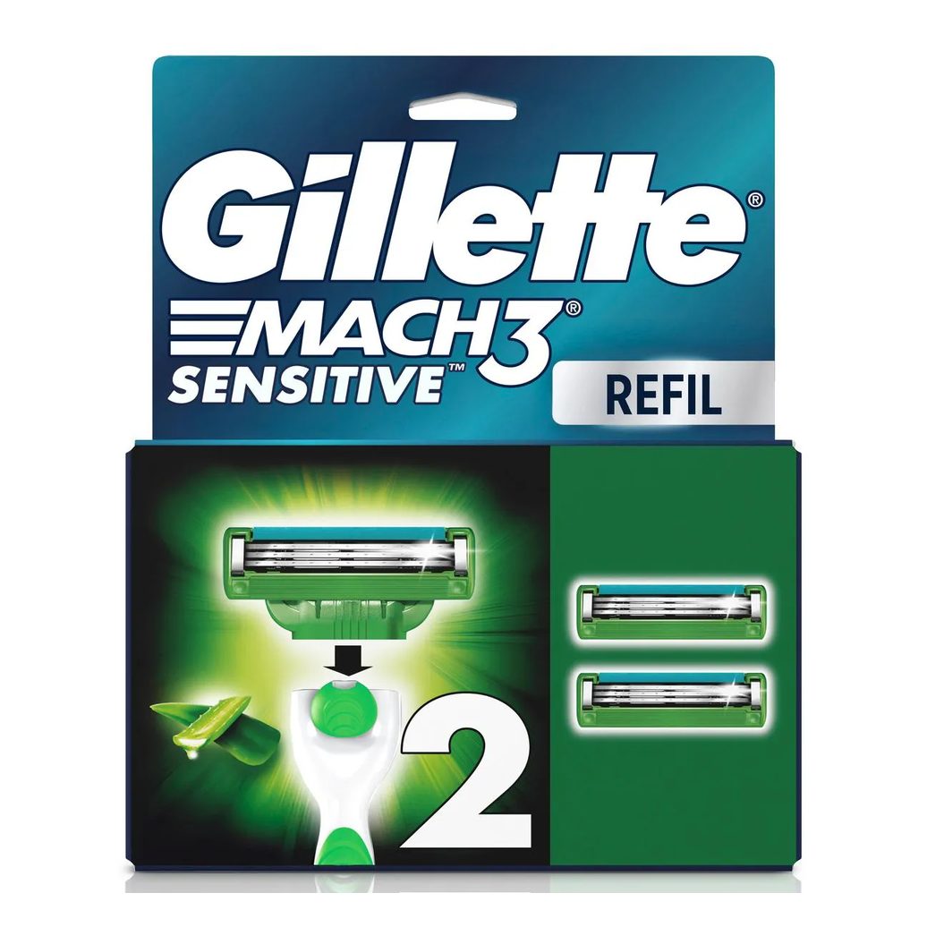 Carga para Aparelho de Barbear Gillette Mach3 Sensitive com 2 unidades