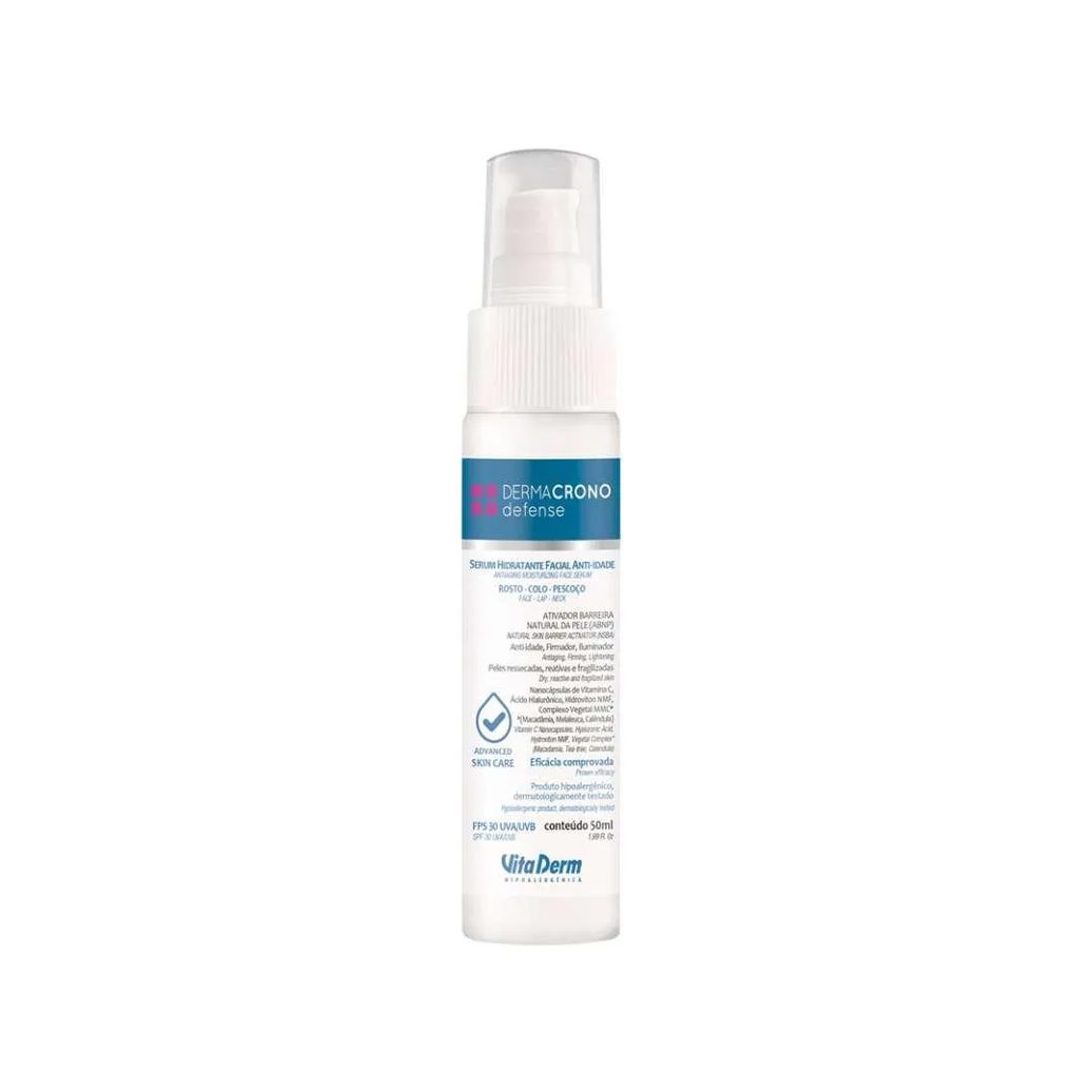 Vita Derm Hipoalergênica Dermacrono Serum Hidratante com Ácido Hialurônico 50 Ml