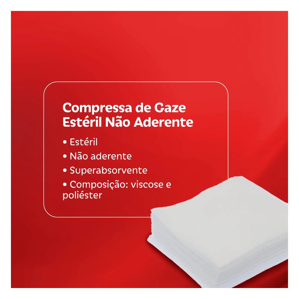 Compressa de Gaze Estéril Não Aderente 10 Unidades