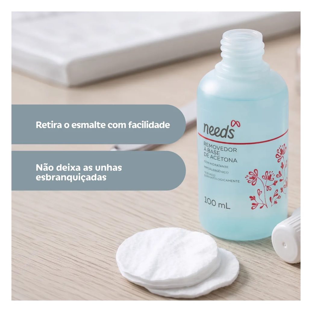 Removedor de Esmalte Needs com Acetona 100ml