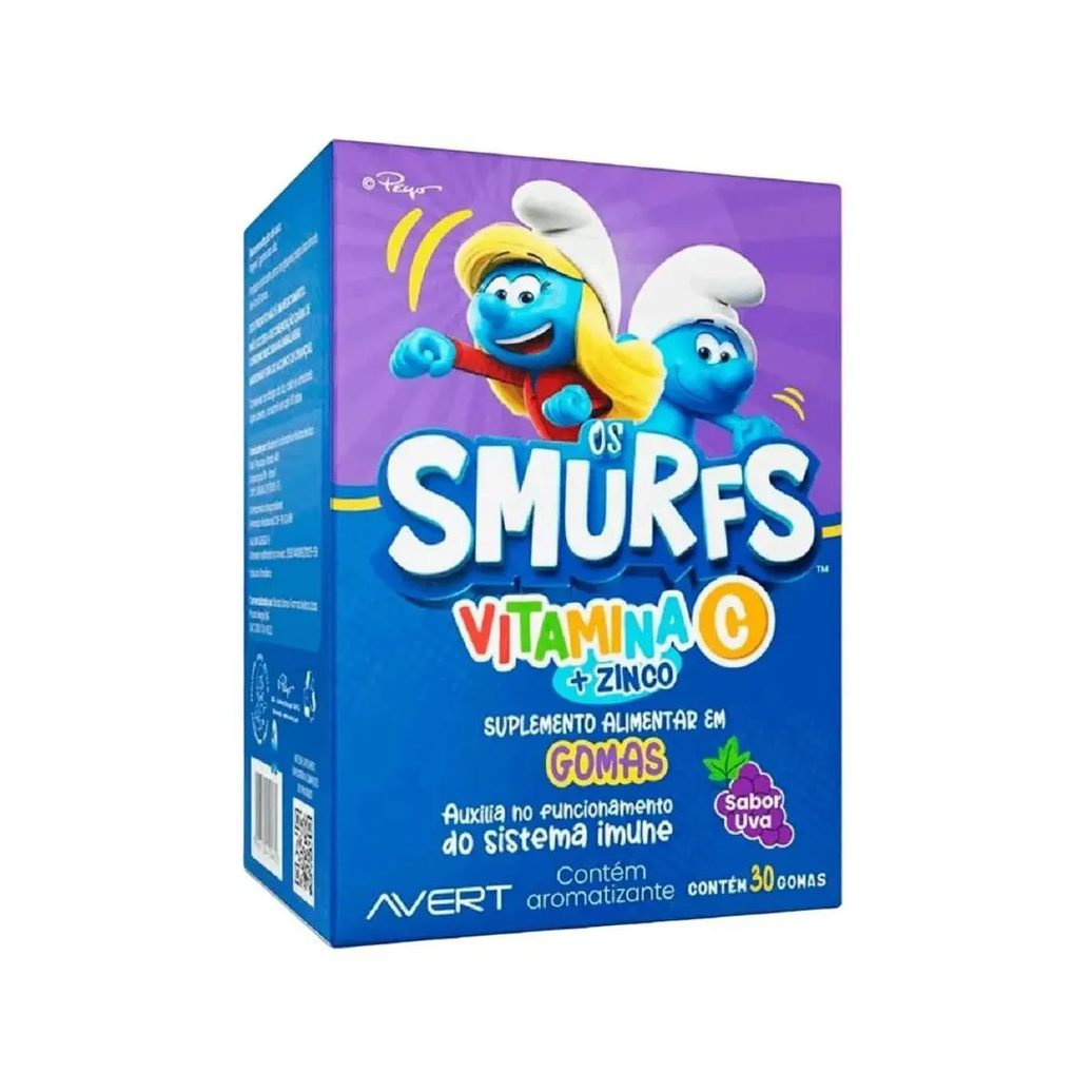 Vitamina C + Zinco Smurfs Sabor Uva 30 Gomas