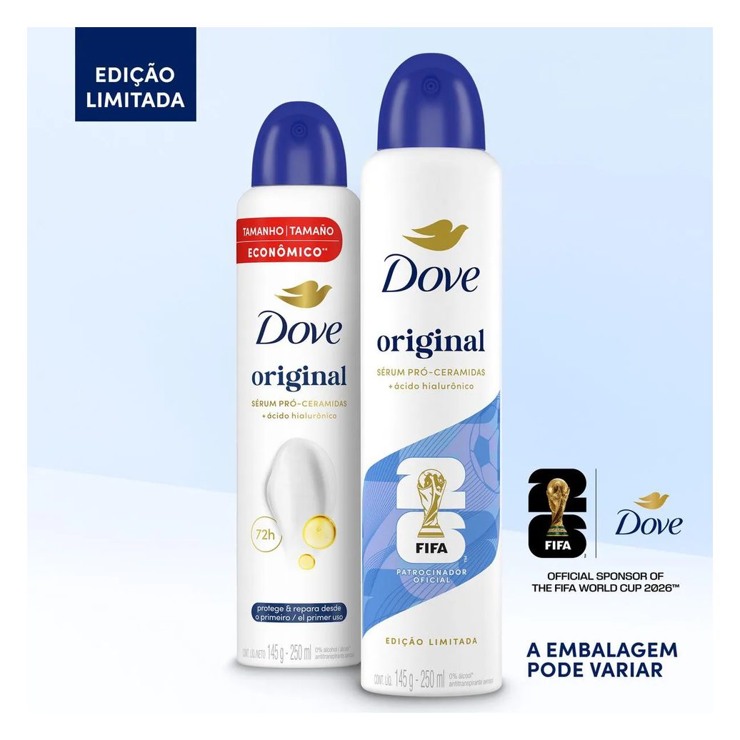 Desodorante Antitranspirante Aerosol Dove Original Feminino 72h 250ml