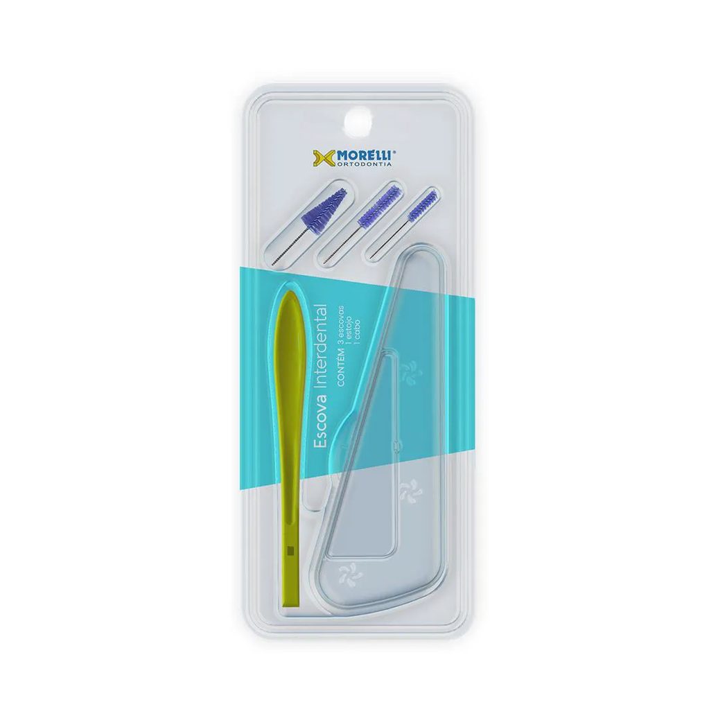 Escova Interdental com Estojo e Refis P M G Morelli Amarela