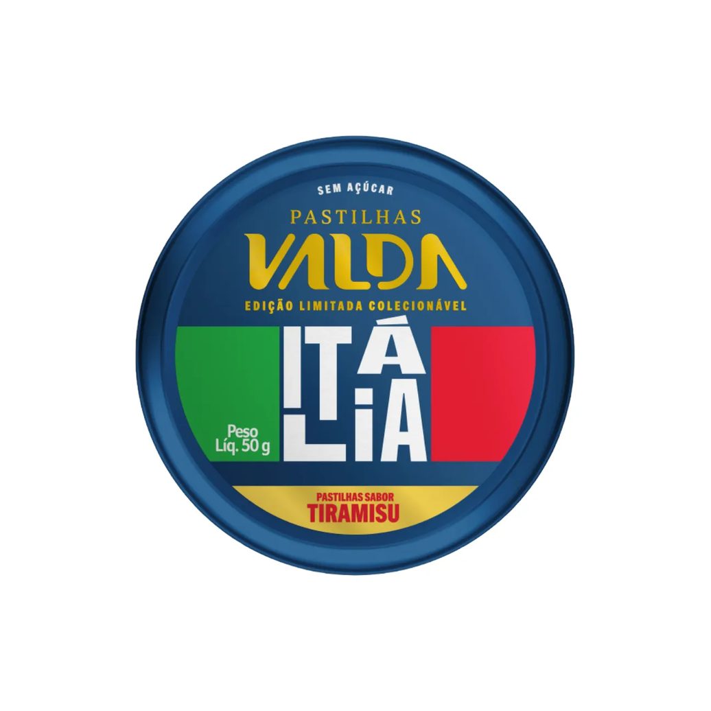 Pastilha Valda Edição Limitada Colecionável Campeões Italia Tiramissu