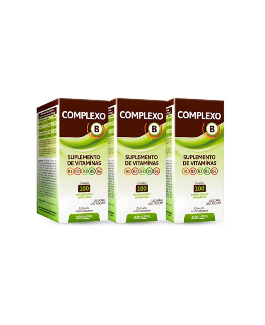 Kit 03 Unidades Complexo B C/100 Comprimidos Arte Nativa
