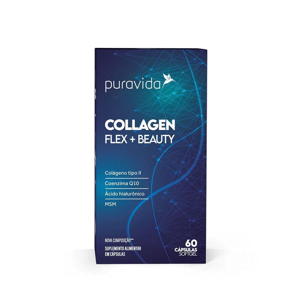 Collagen Flex + Beauty - 60 Cápsulas Softgel - Puravida