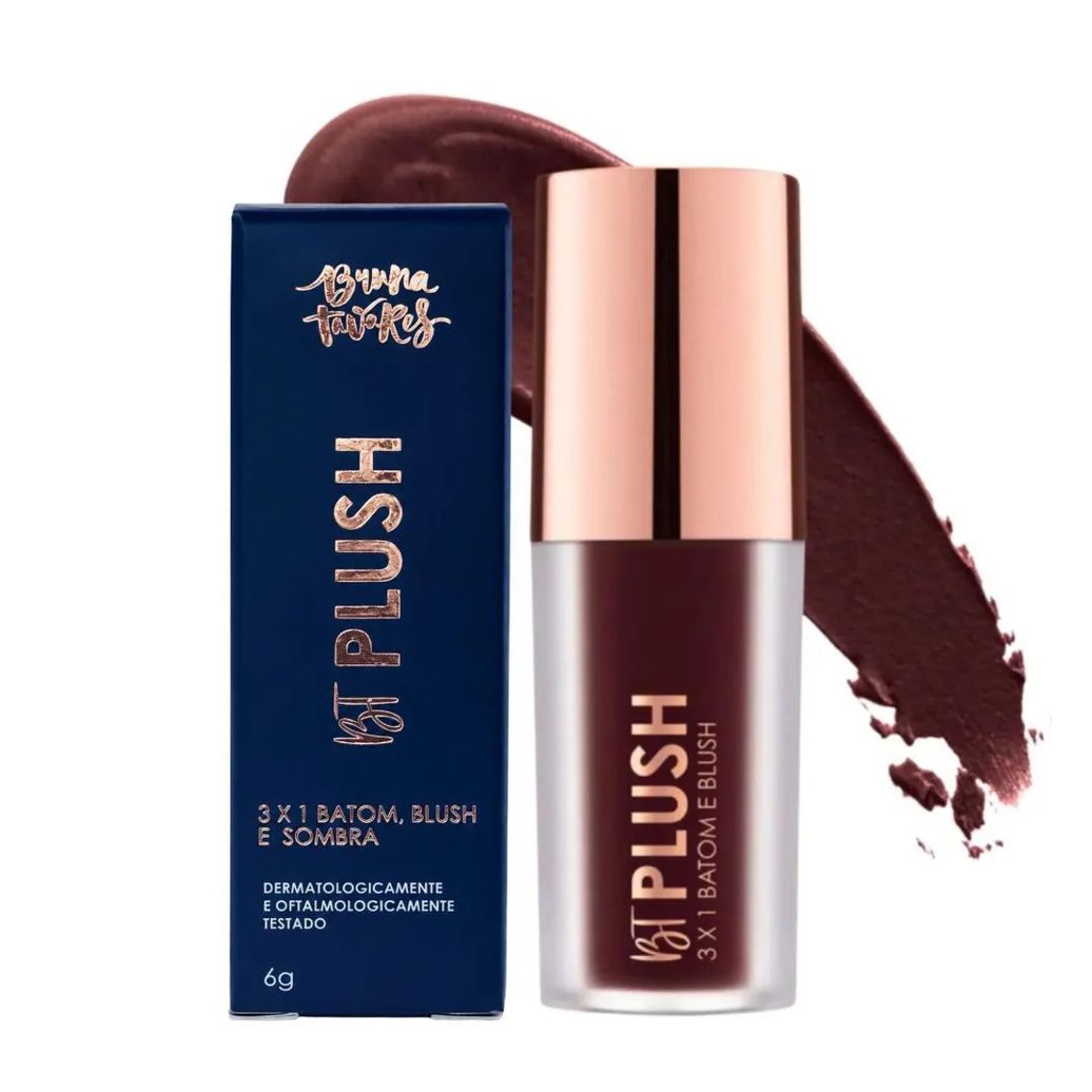 Batom, Blush e Sombra 3X1 Bruna Tavares Bt Plush Espresso 6G Bps12B
