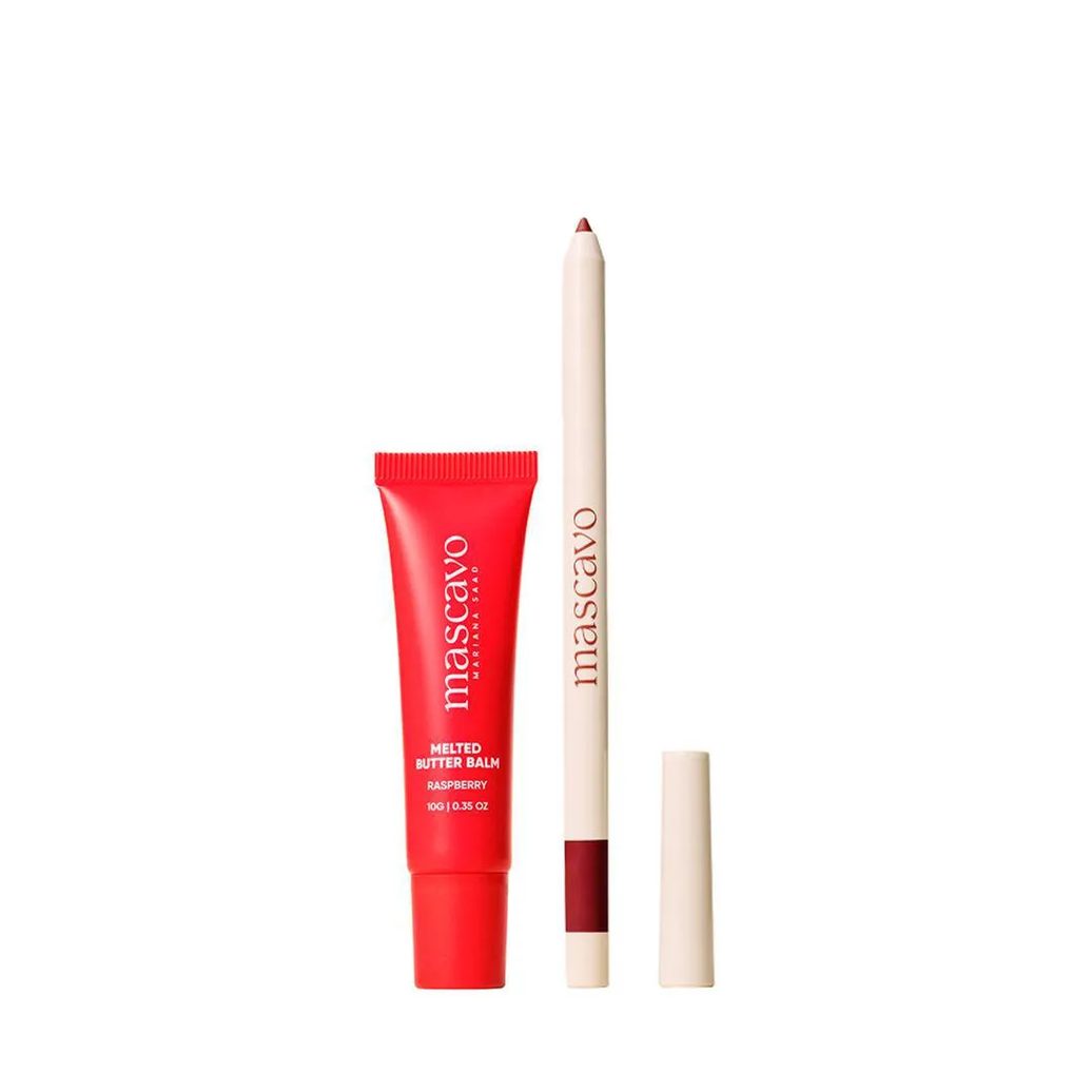 Kit Mascavo Lip Balm Raspberry 10G+Lapiseira Labial Mauve 0,3G