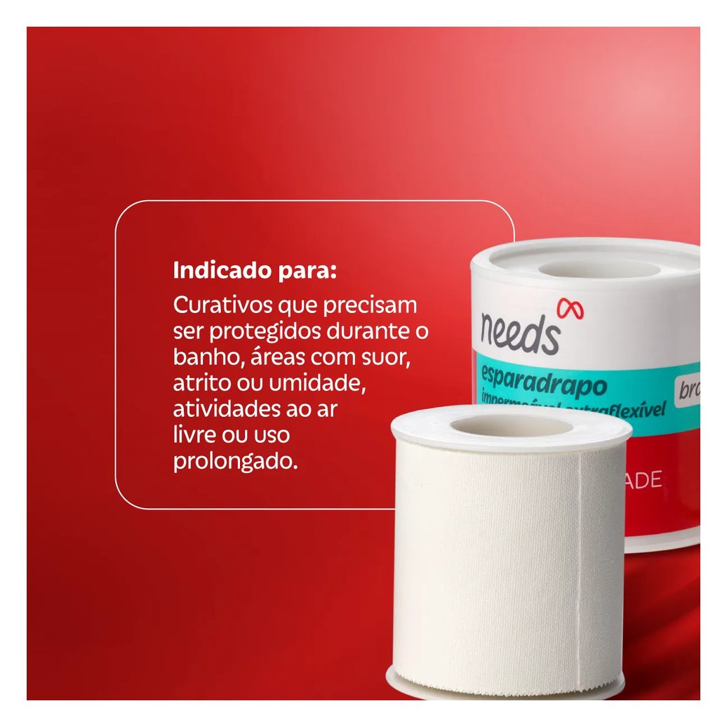 Esparadrapo Needs Branco Impermeável 5cm x 4,5m 1 unidade