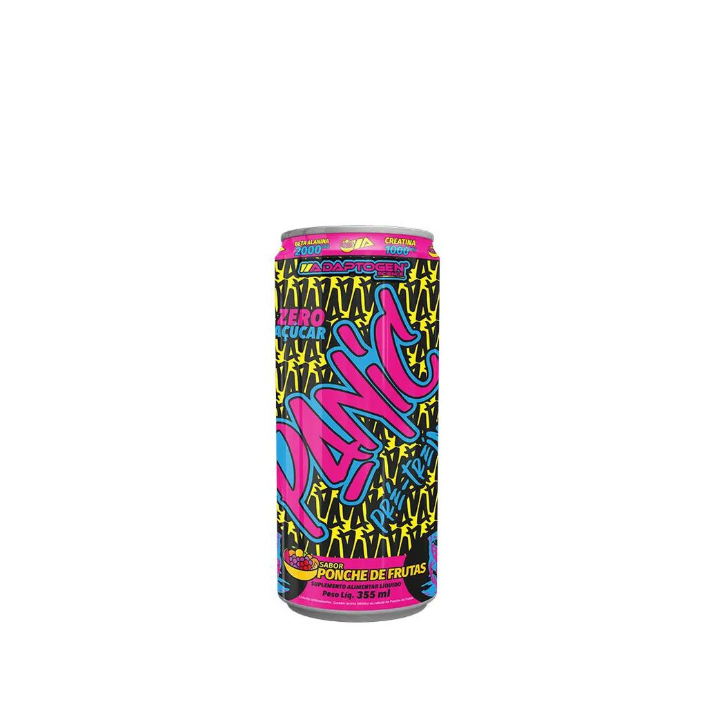 Pré-Treino Panic Energy Drink Adaptogen 355Ml Ponche de Frutas