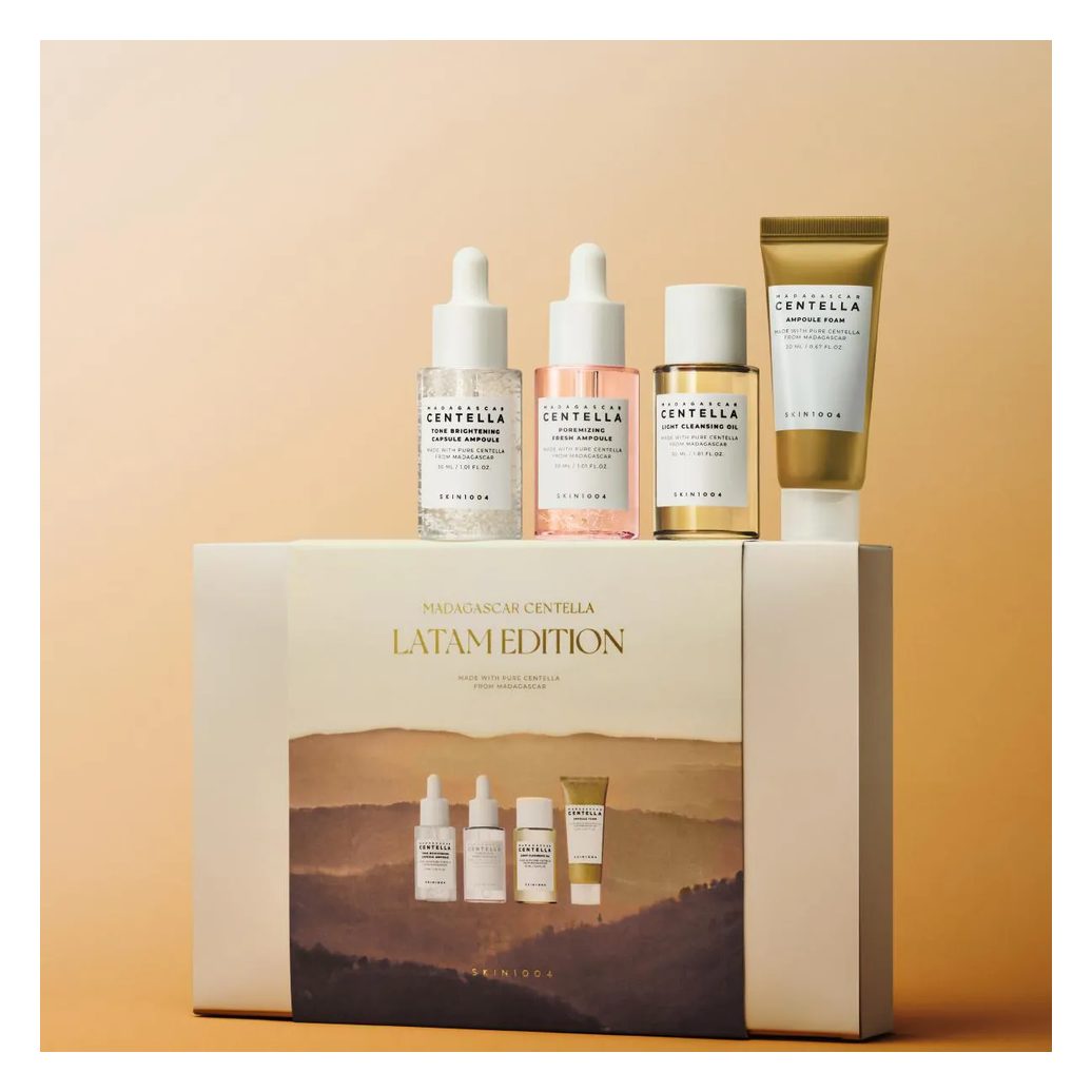 Kit Viagem Skin1004 Madagascar Centella Ampola Poremizing Fresh + Tone Brightening + Cleansing Oil + Espuma De Limpeza
