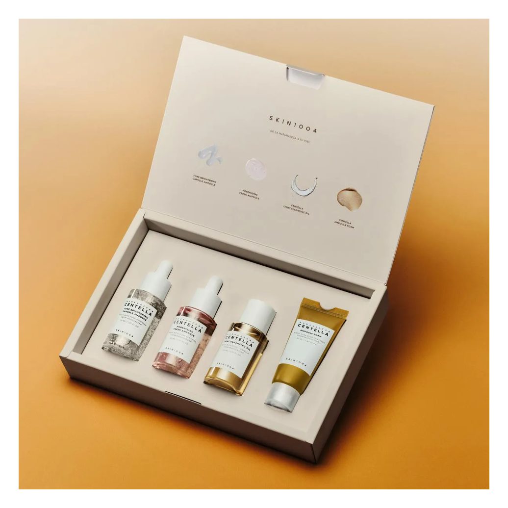 Kit Viagem Skin1004 Madagascar Centella Ampola Poremizing Fresh + Tone Brightening + Cleansing Oil + Espuma De Limpeza