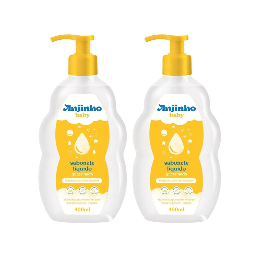 Kit C2 Sabonete Líquido Anjinho Kids 400Ml Glicerina