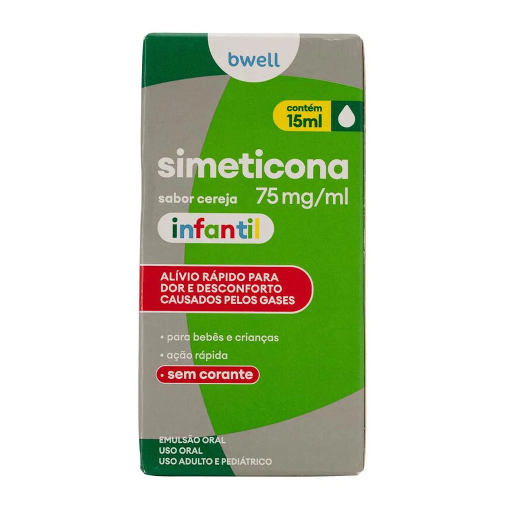 Simeticona bwell Infantil 75mg/ml Sabor Cereja 15ml