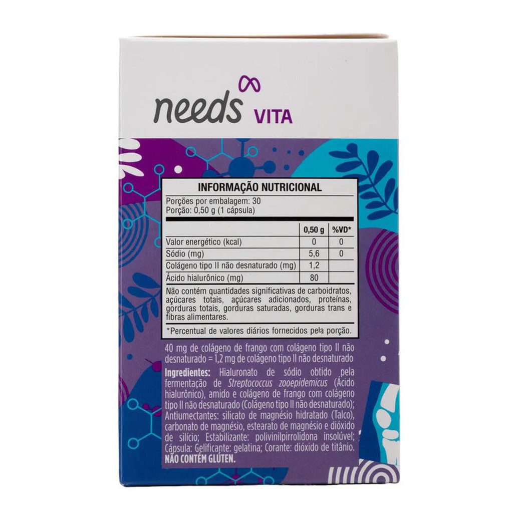 Colágeno Tipo 2 Needs Vita + Ácido Hialurônico 30 cápsulas