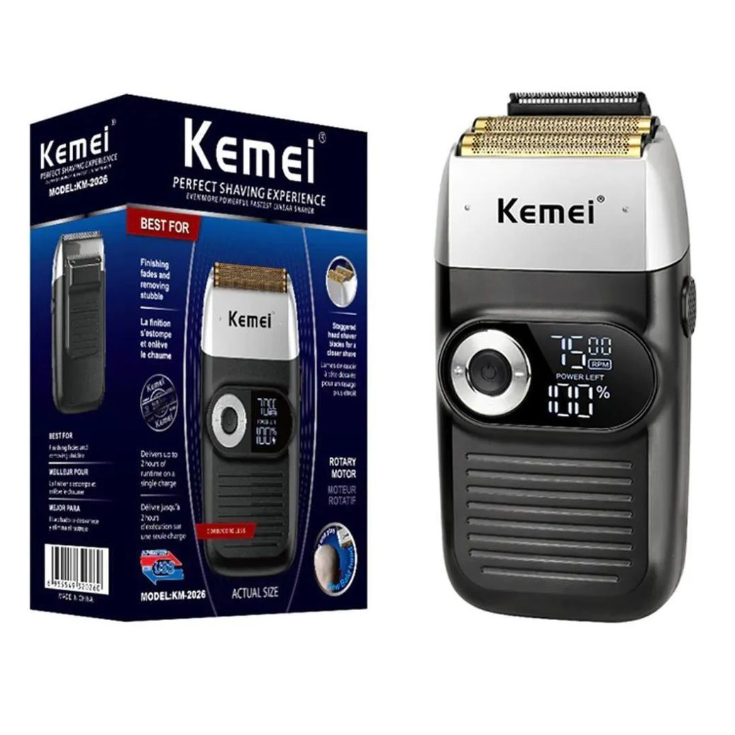 Maquina Kemei Km 2026 Shaver sem Fio Bivolt Recarregável