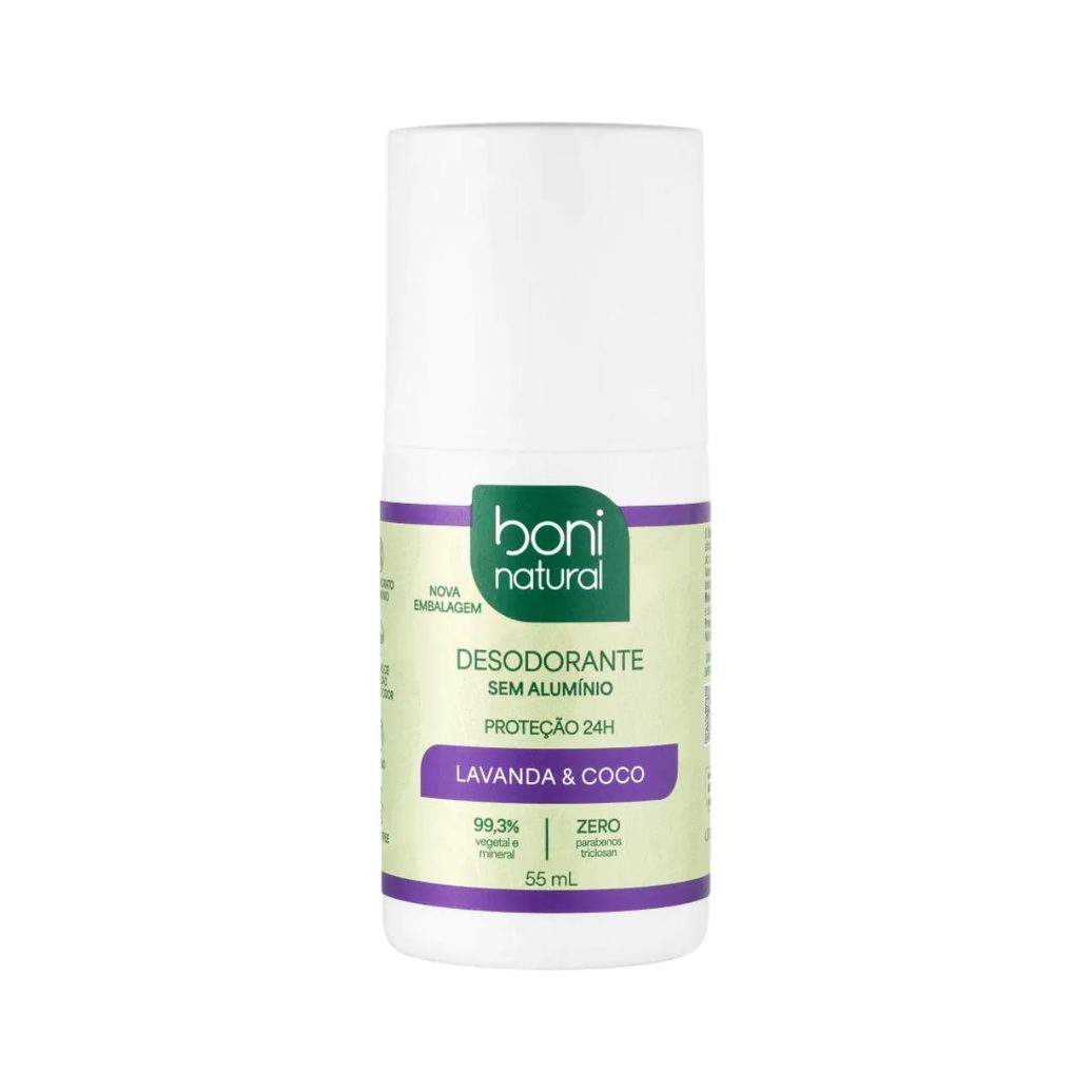 Desodorante Roll-On Boni Natural Coco e Lavanda 55Ml
