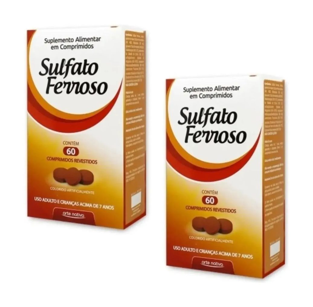 Kit 2 Sulfato Ferroso 60 Comprimidos - Arte Nativa