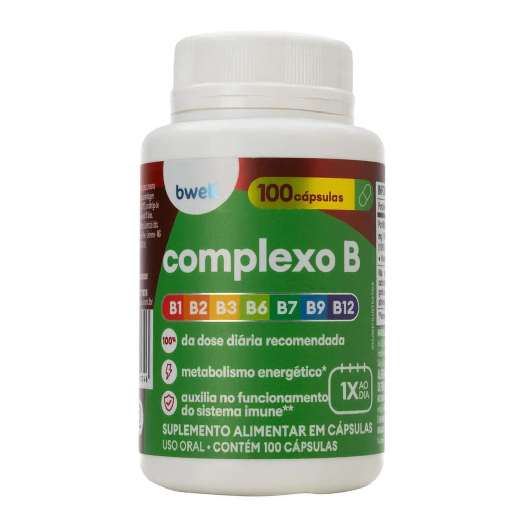 Polivitamínico Complexo B Bwell 100 capsulas gelatinosas