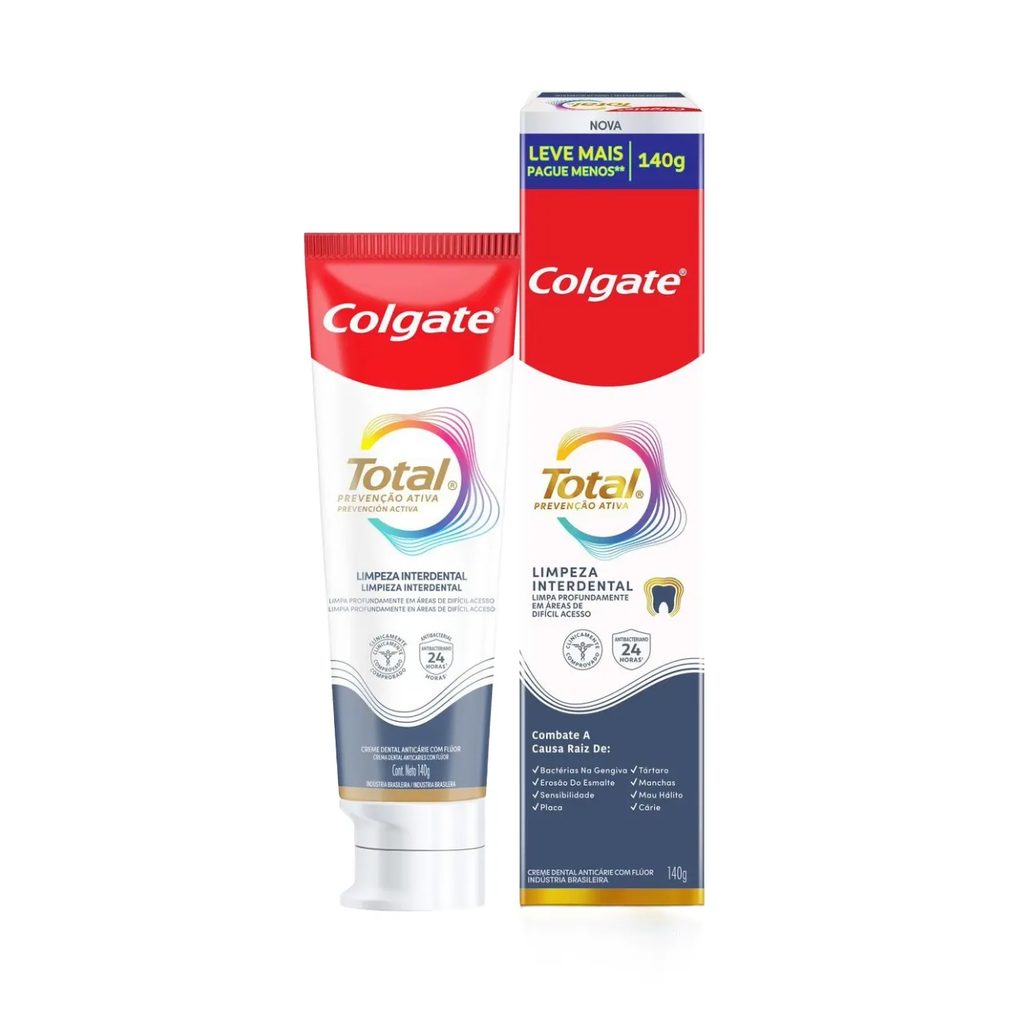 Creme Dental Colgate Total Limpeza Profunda Interdental 140g