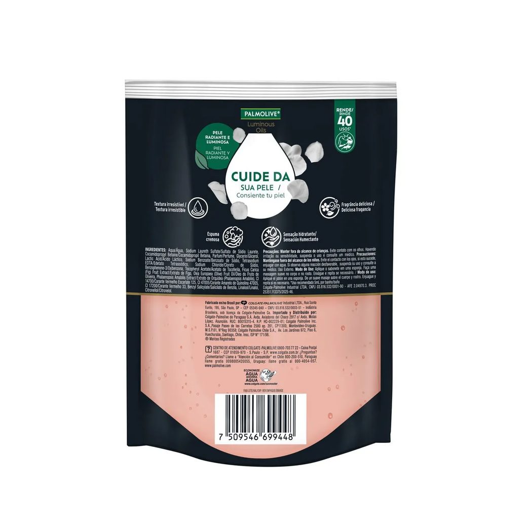 Sabonete Líquido Corporal Palmolive Luminous Oils Figo e Orquídeas Brancas Refil 200ml