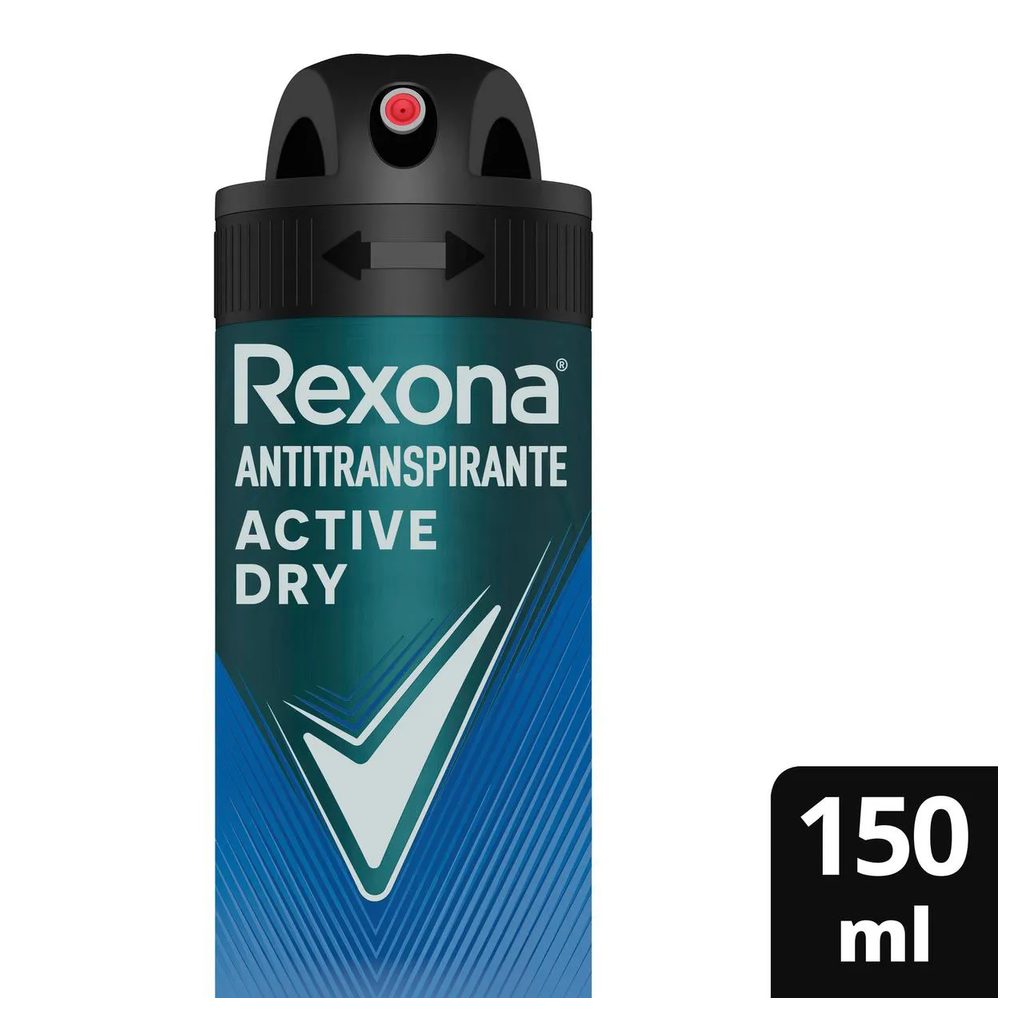 Desodorante Antitranspirante Aerosol Rexona Men Active Dry Masculino 72h 150ml