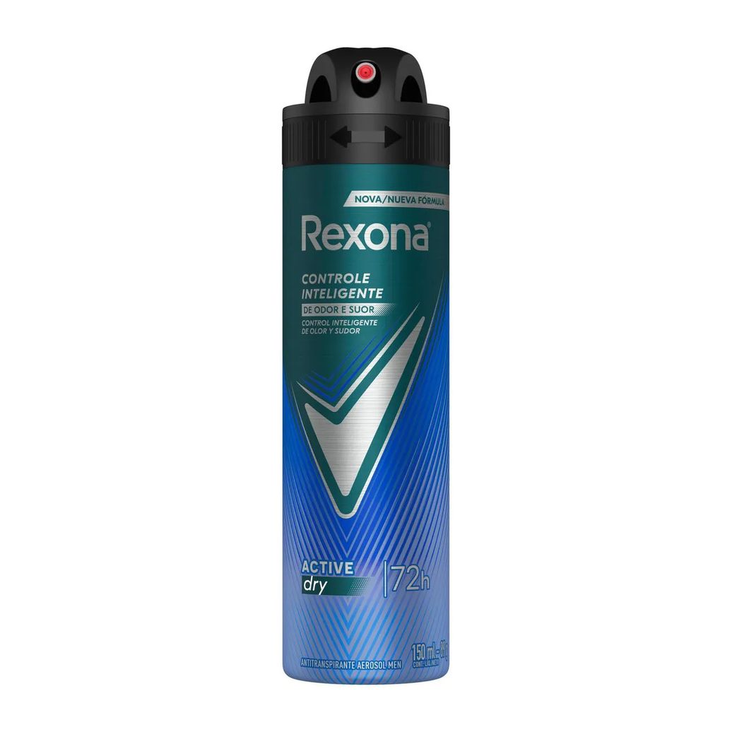 Desodorante Antitranspirante Aerosol Rexona Men Active Dry Masculino 72h 150ml
