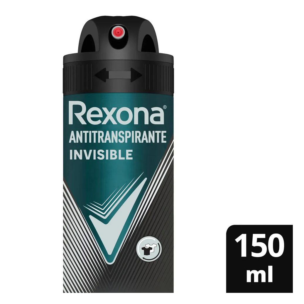 Desodorante Antitranspirante Aerosol Rexona Men Invisible 72h 150ml