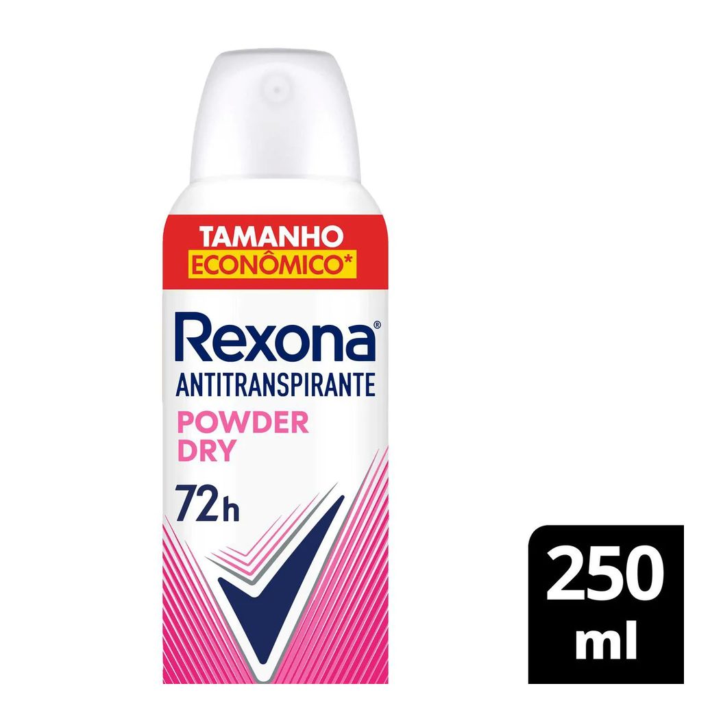 Desodorante Antitranspirante Aerosol Rexona Powder Dry Feminino 72h 250ml