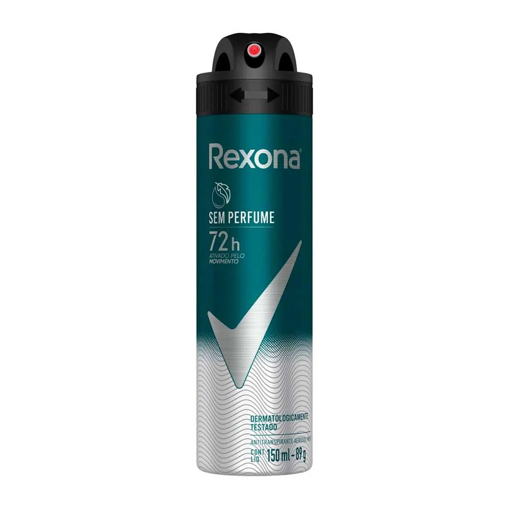 Desodorante Antitranspirante Aerosol Rexona Men Sem Perfume 72h 150ml
