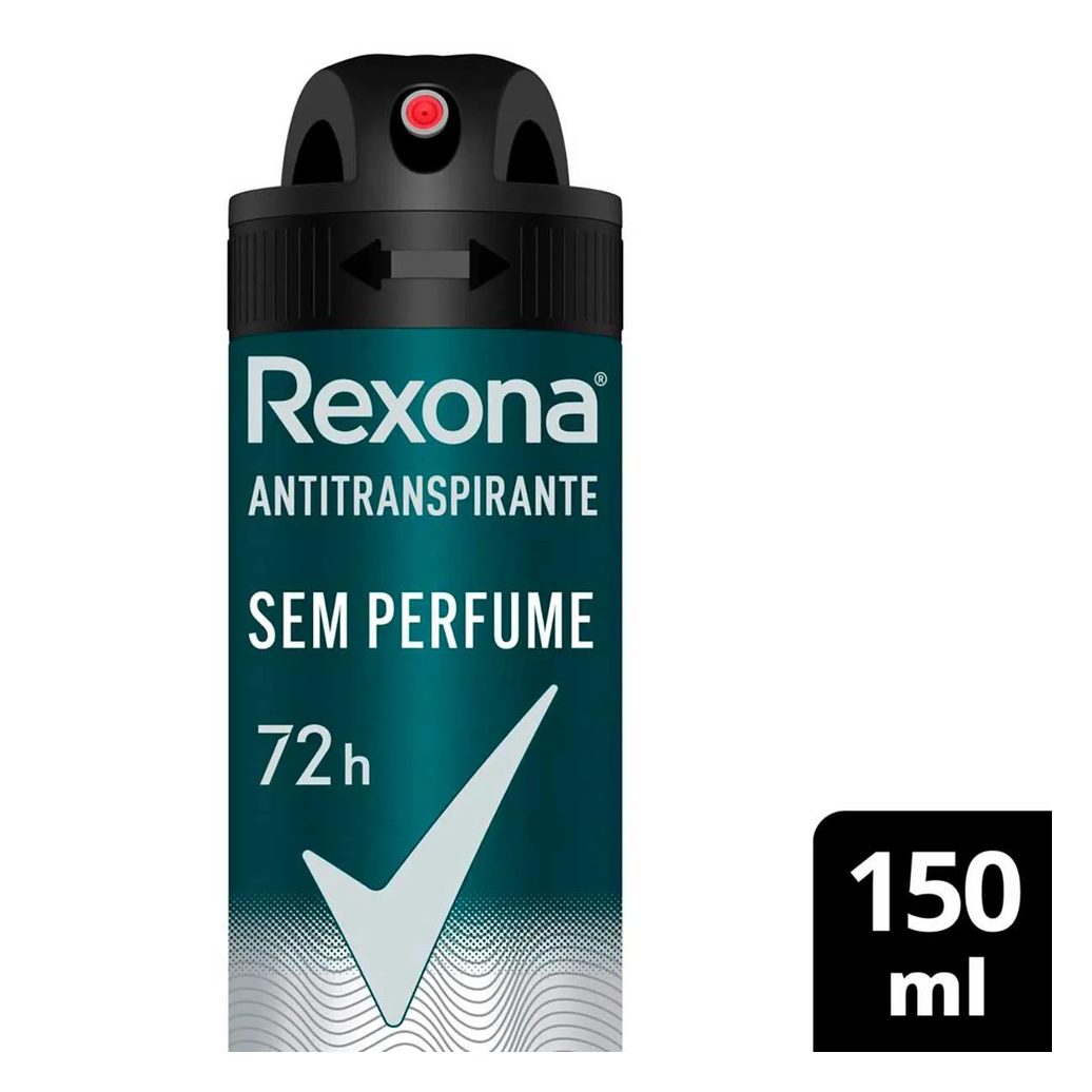 Desodorante Antitranspirante Aerosol Rexona Men Sem Perfume 72h 150ml