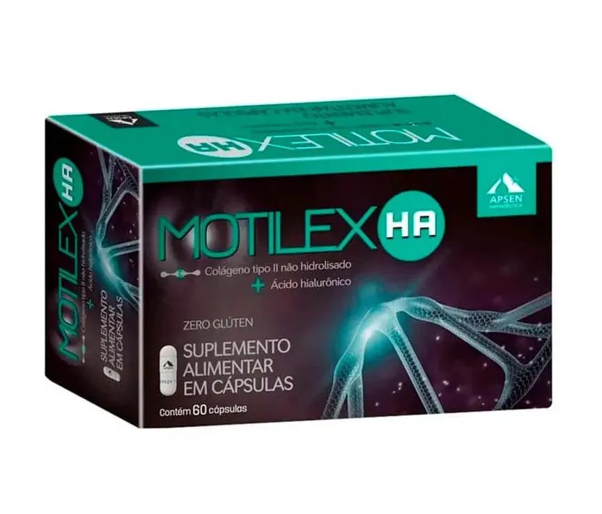 Motilex Ha Colágeno Tipo 2 de 40mg Associado C/ Ácido Hialurônico 80mg C/60 cápsulas