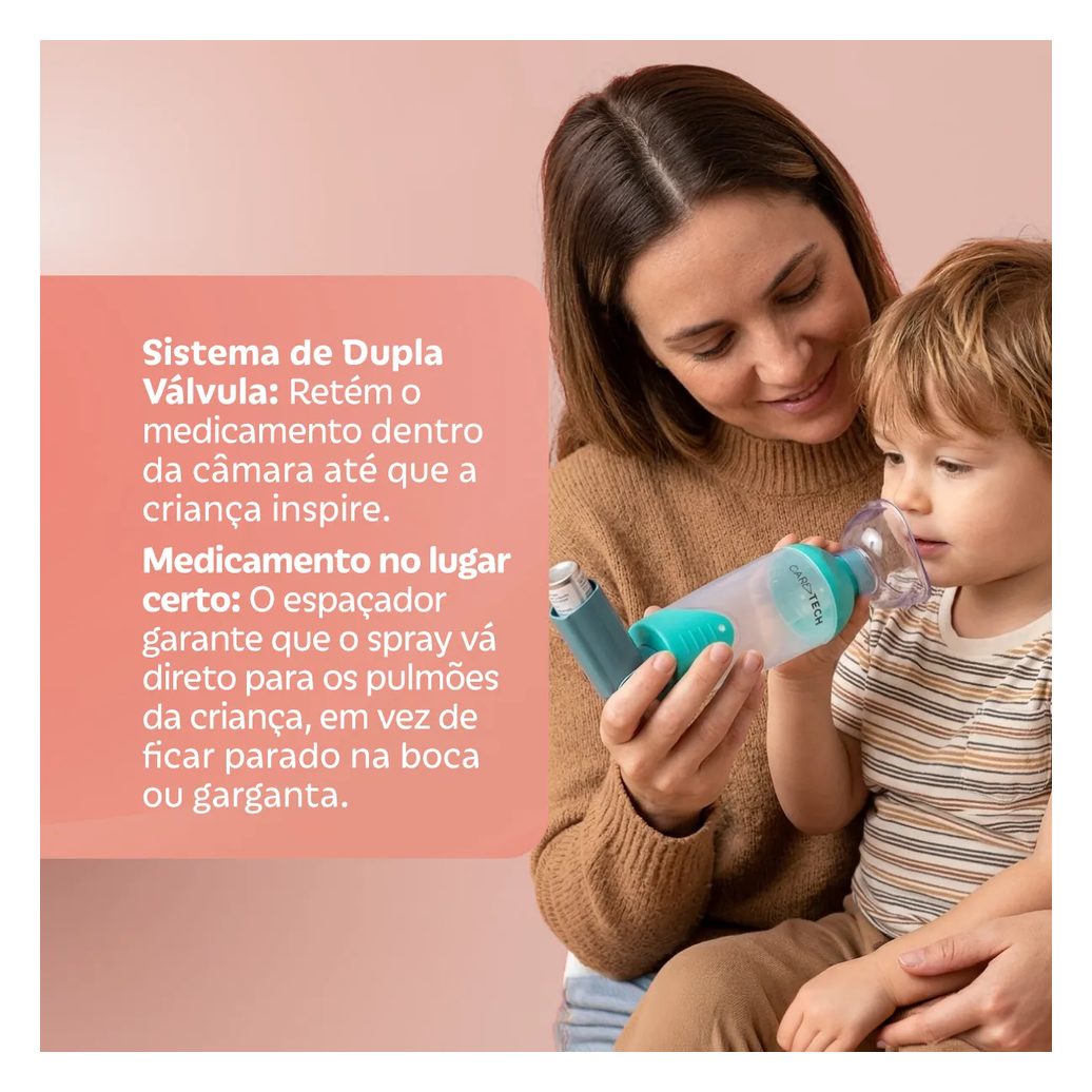 Espaçador Inalatório Infantil Bi-Valvulado CareTech 1 unidade