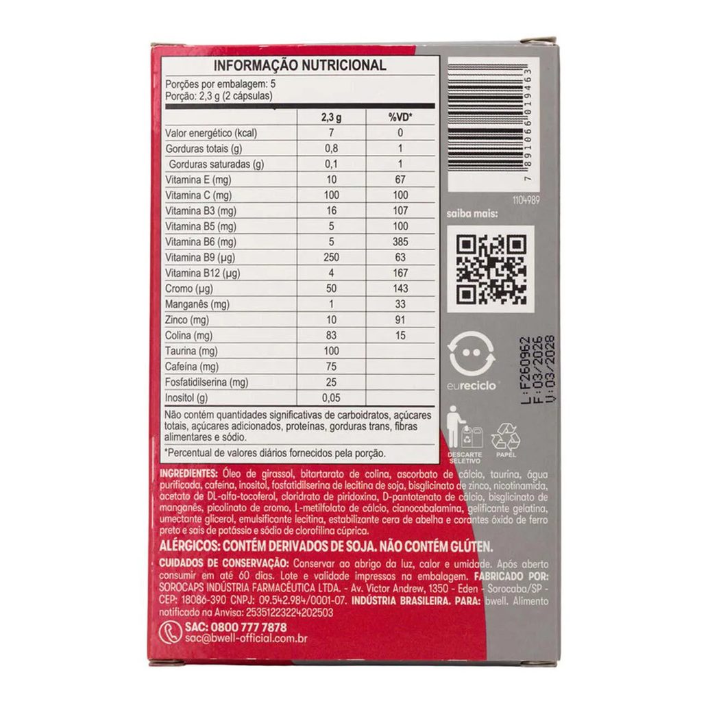 Bwell Multivitamínico Concentramax 10 cápsulas
