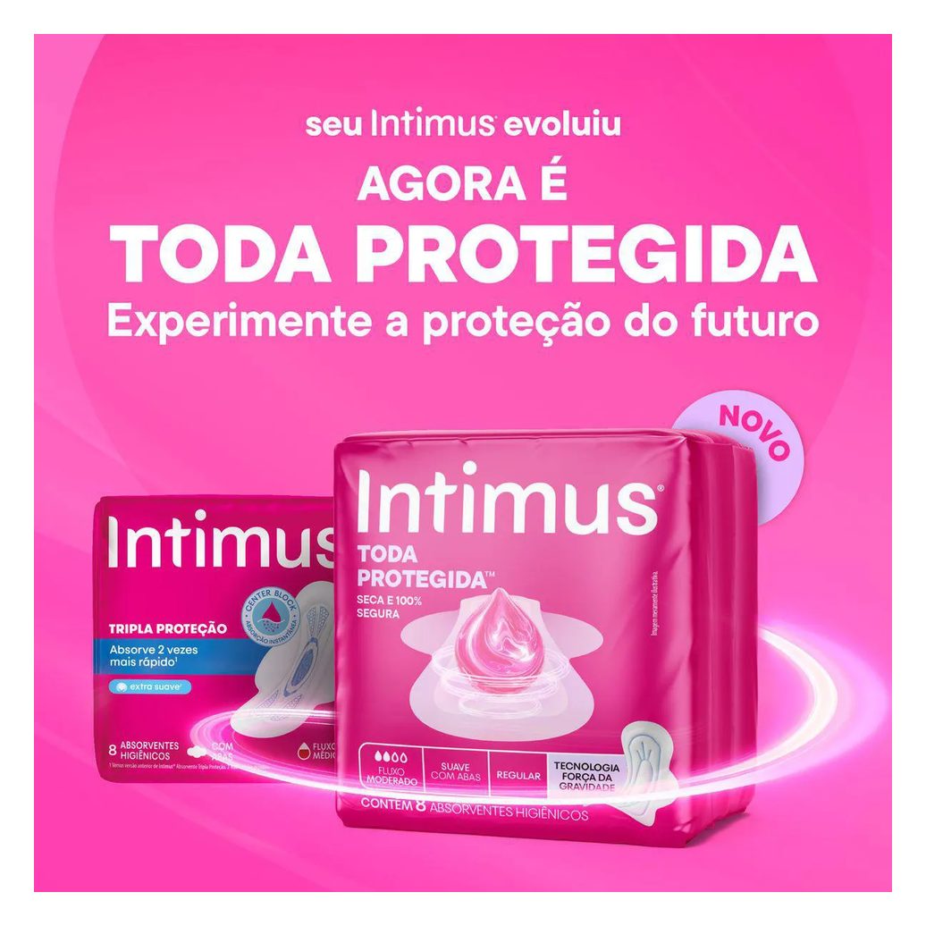 Absorvente Intimus Toda Protegida Cobertura Suave Com Abas com 32 unidades
