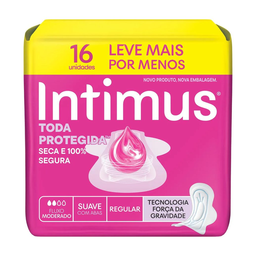 Absorvente Intimus Toda Protegida Cobertura Suave Com Abas com 16 unidades