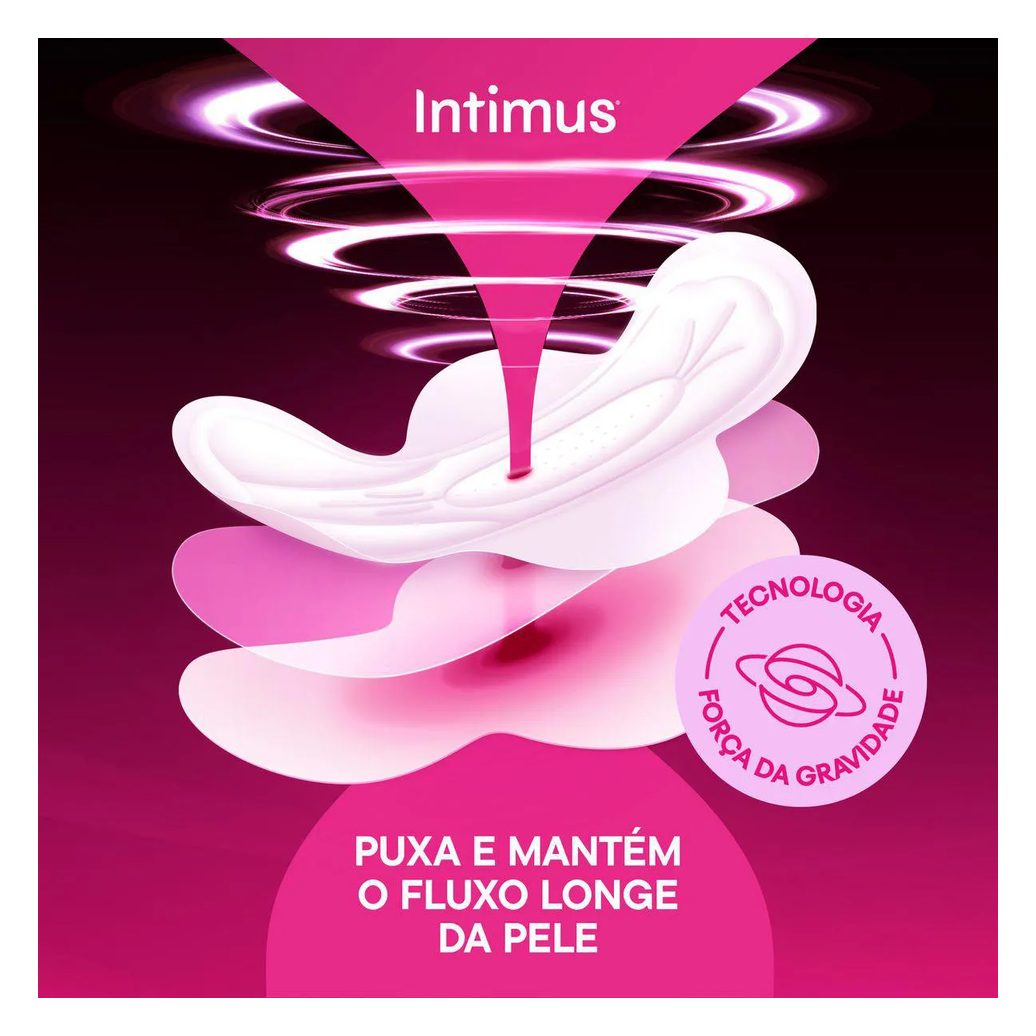 Absorvente Intimus Noturno Toda Protegida Cobertura Suave Com Abas 16 unidades
