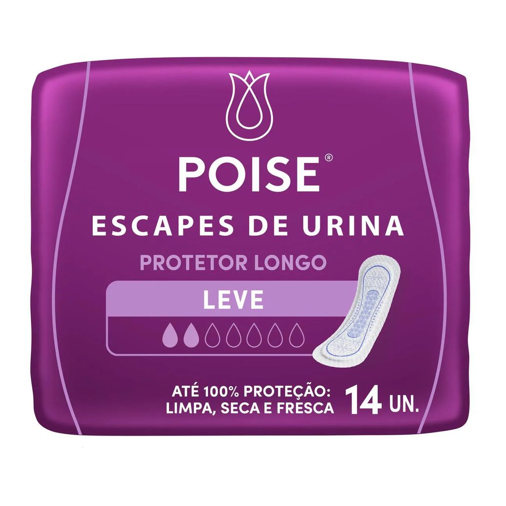 Protetor Diário Poise para Escape de Urina Absorção Leve 14 unidades
