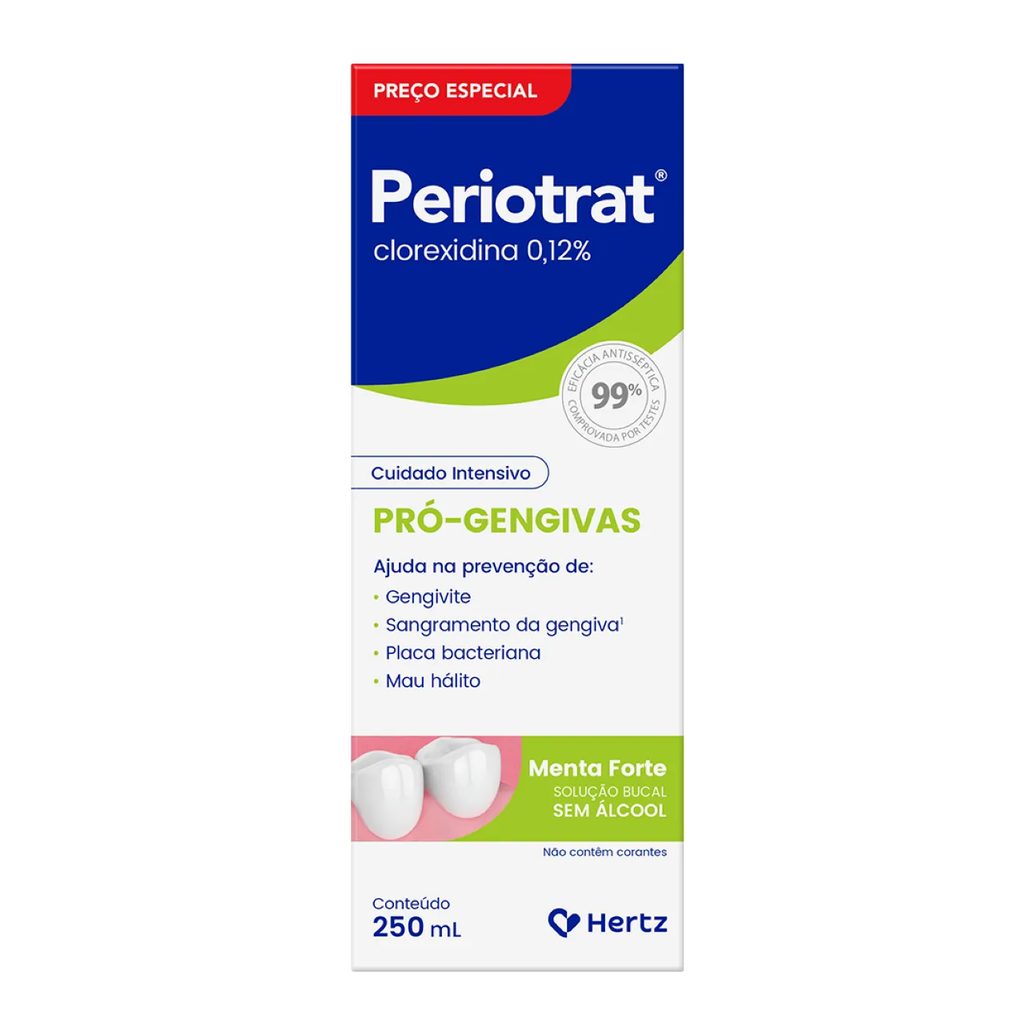 Solução Bucal Periotrat Sem Álcool Sabor Menta Forte