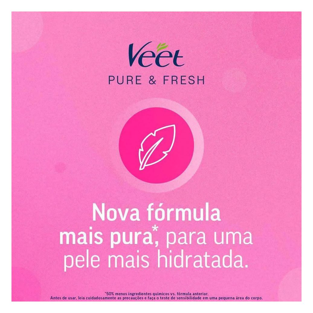 Folha Depilatória Pernas e Corpo Veet Pure & Fresh 12 unidades