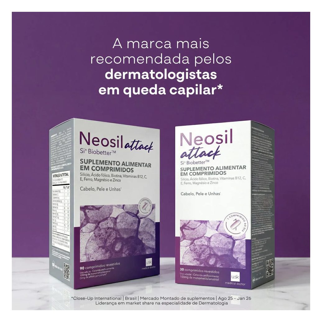 Polivitamínico Neosil Attack Cabelo, Pele E Unha 90 comprimidos