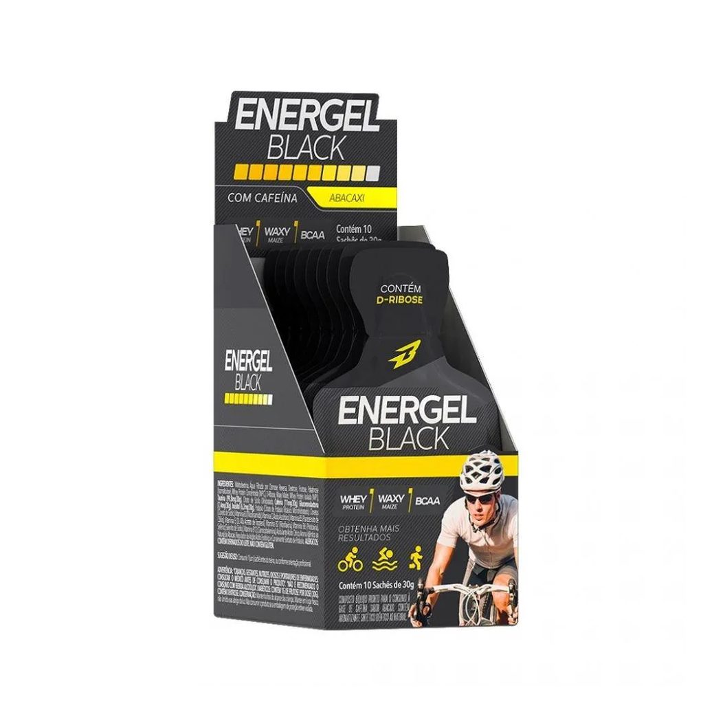 Energel Black Caixa com 10 Sachês (300g) - Sabor: Abacaxi