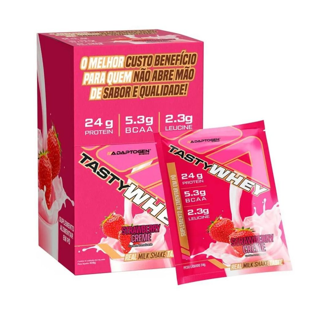 Tasty Whey Display - Sabor: Morango (12 Unid. 34g)