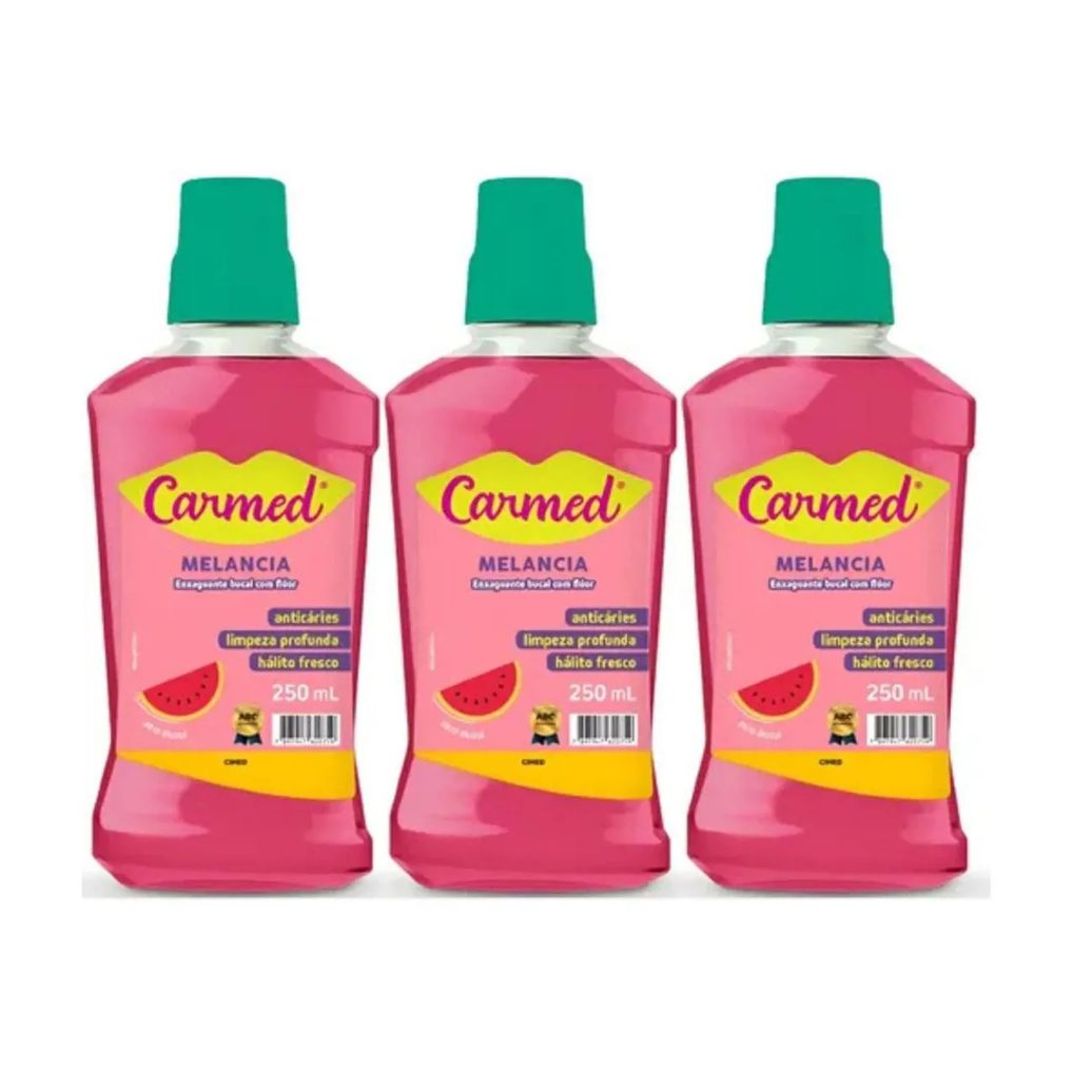Cimed Carmed Kit 3und. Enxaguante Bucal Melancia com Flúor 250ml