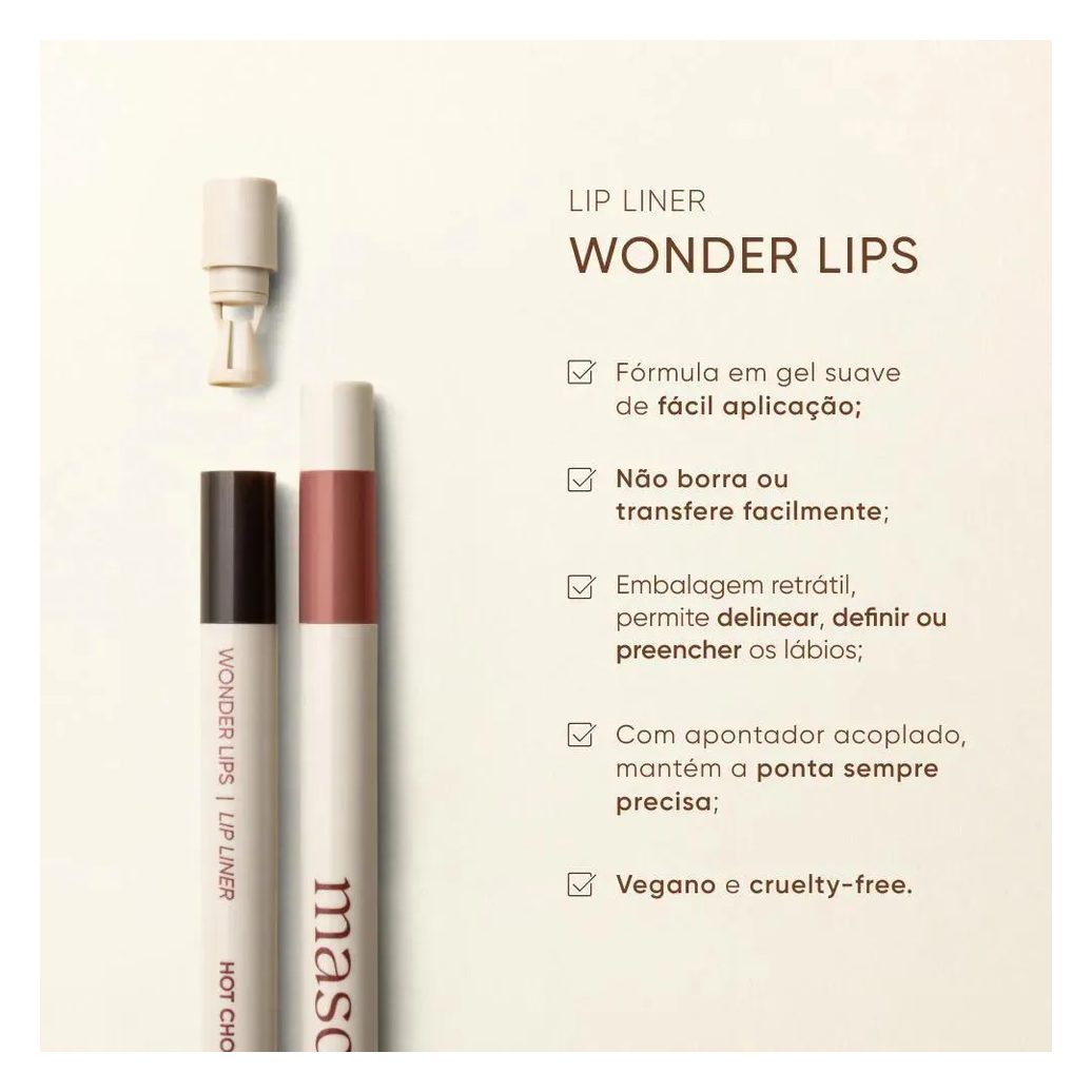 Lápis de Lábios Mascavo Wonder Lips 0,3g - Fig