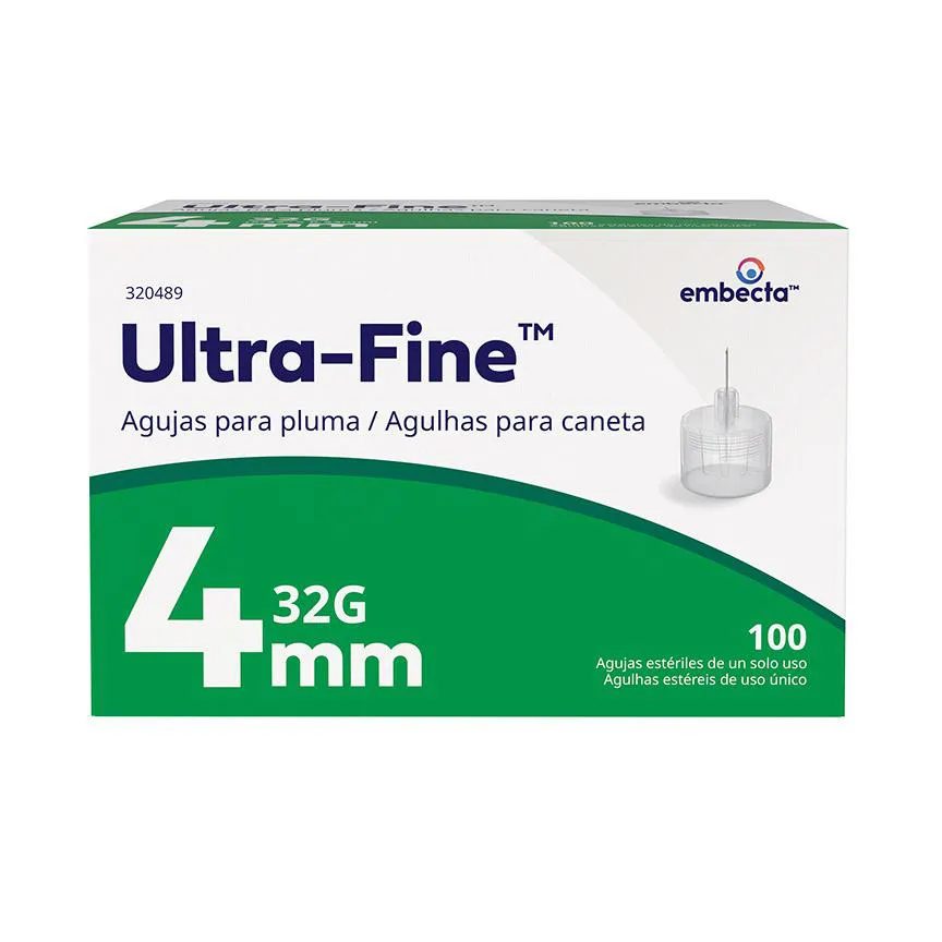 Agulha para Caneta Aplicadora de Insulina BD Ultra-Fine Nano 4mm - 100 unidades
