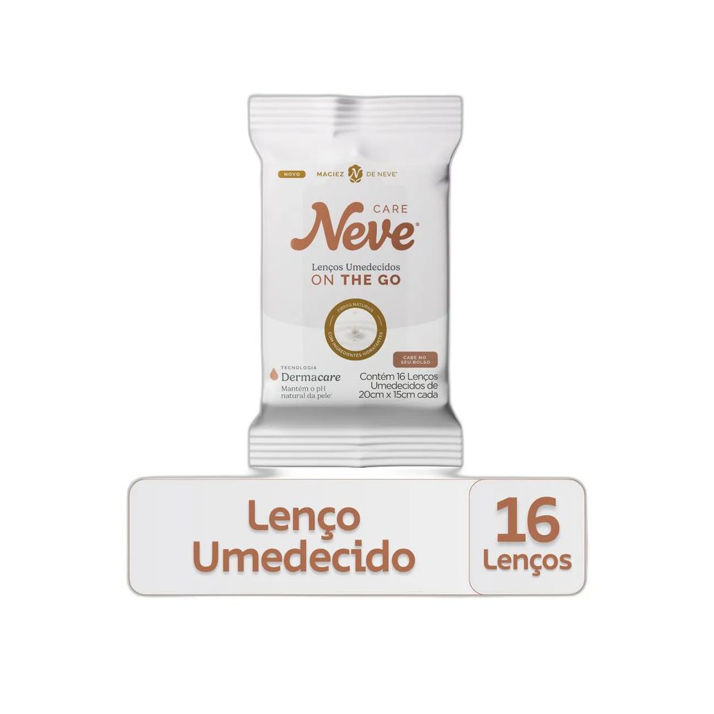Lenço Umedecido Neve Dermacare On The Go 16 Unidades