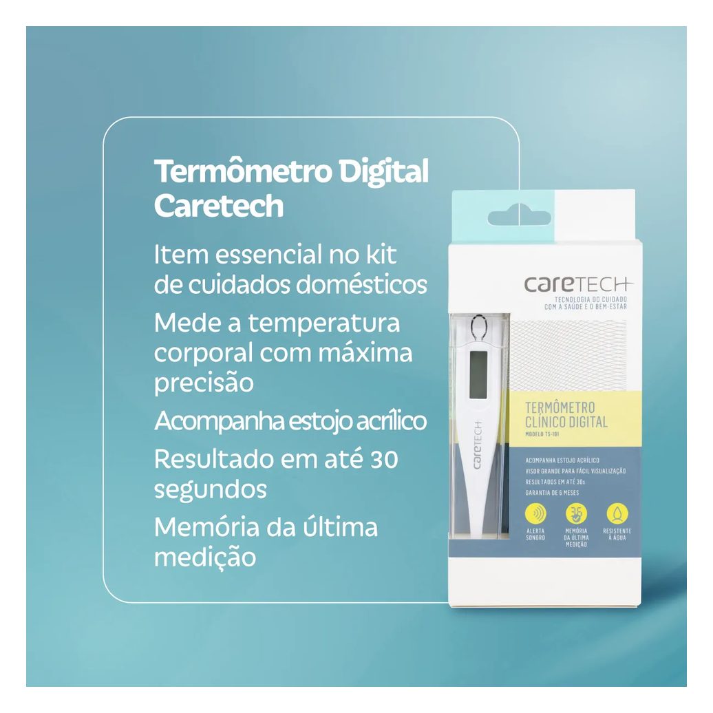 Termômetro Digital Caretech TS-101 Branco 1 Unidade
